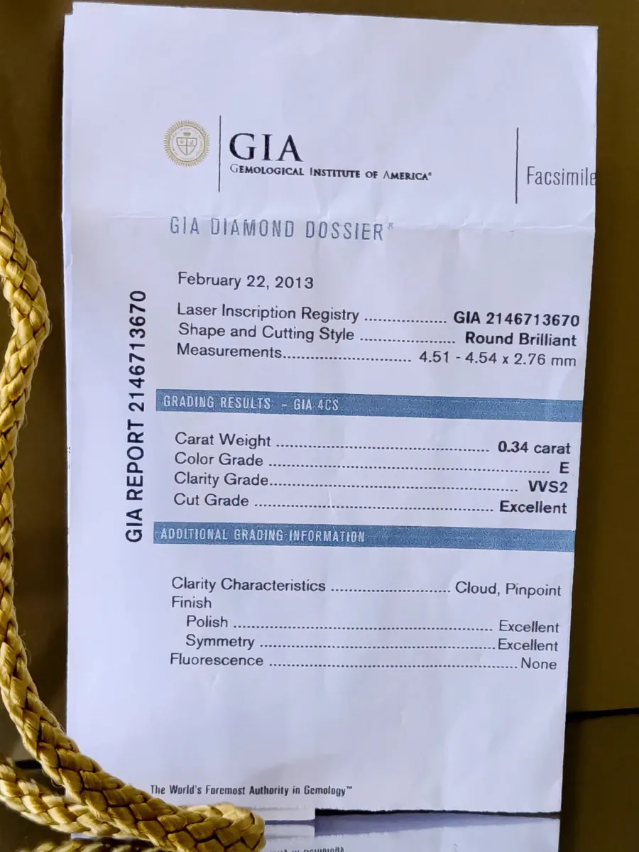 แหวนเพชรเซอร์ GIA ชูบ่าเพชร เม็ดกลาง 34 ตังค์ น้ำ 99 ภาพที่ 5
